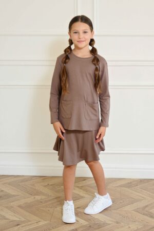 חצאית טריקו חום