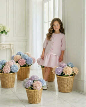 שמלת לורן פסים וורוד