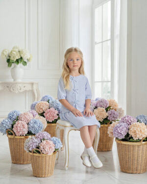 שמלת לורן פסים תכלת