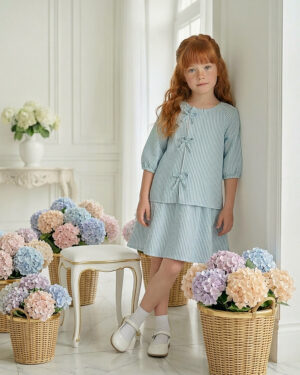 שמלת לורן פסים מנטה