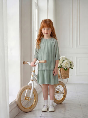 שמלת פליסה מנטה