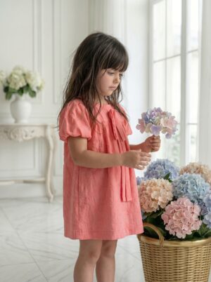 שמלת סולי פפיון קורל 2-5