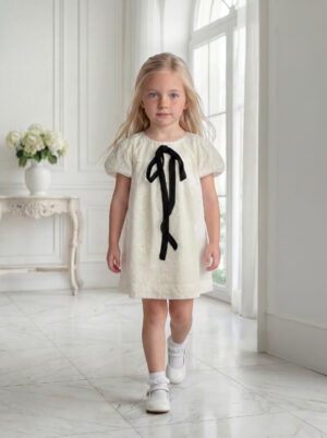 שמלת סולי פפיון קרם 2-5