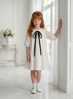 שמלת סולי פפיון קרם 6-20