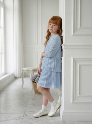 שמלת פליסה תכלת